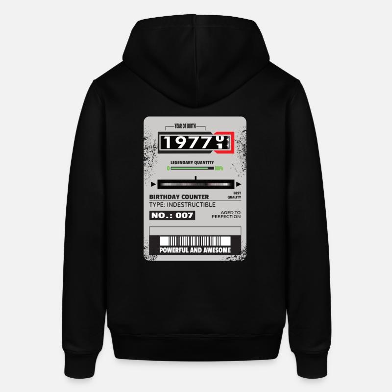 Compteur triphasé anniversaire 1977 cadeau - Sweat à capuche SOUNDER Stanley/Stella Unisexe - noir