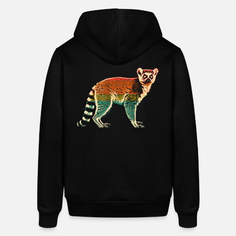 Lémurien Madagascar - Sweat à capuche SOUNDER Stanley/Stella Unisexe - noir