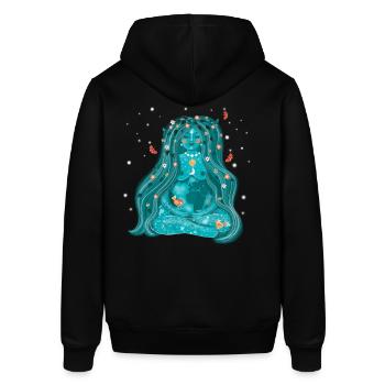 Mother Earth Gaia - Primordial Goddess of All Life - Stanley/Stella SOUNDER Unisex Hoodie - black - Back - Alina (178cm)