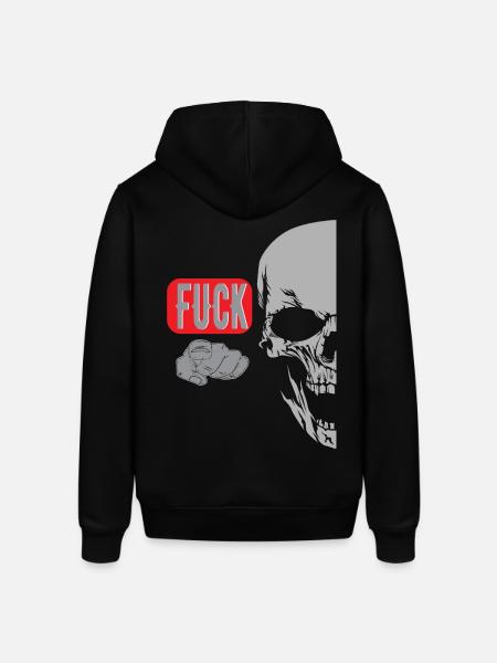 Index Finger Saying Skull - Stanley/Stella SOUNDER Unisex Hoodie - black