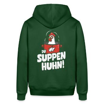 Suppen Huhn Suppenhuhn Gockel Eintopf Geschenk - Stanley/Stella Unisex Hoodie SOUNDER - Flaschengrün - Hinten - Alina (178cm)