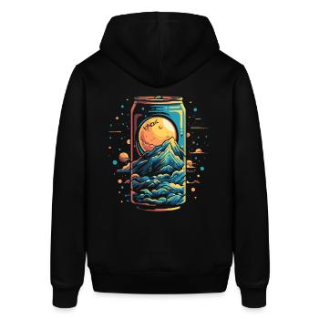 Space Universe Soda Can - Stanley/Stella SOUNDER Unisex Hoodie - black - Back - Alina (178cm)