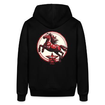 Red Star Propaganda Horse - Stanley/Stella SOUNDER Unisex Hoodie - black - Back - Alina (178cm)