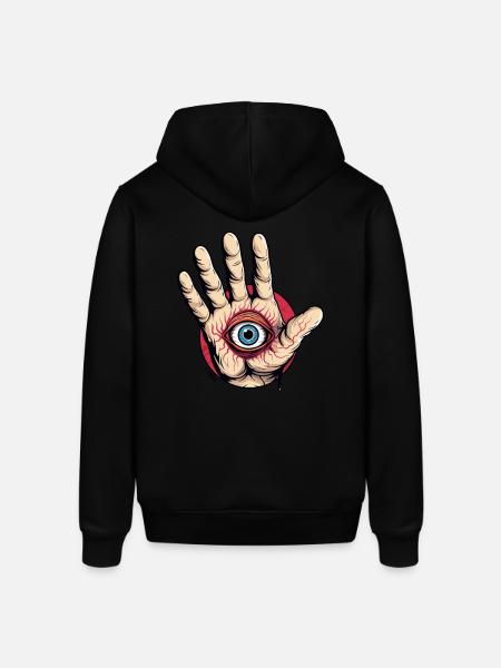 Main avec œil : Attention ! - Sweat à capuche SOUNDER Stanley/Stella Unisexe - noir