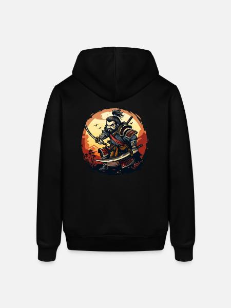 Funny and cool Japanese samurai - Stanley/Stella SOUNDER Unisex Hoodie - black
