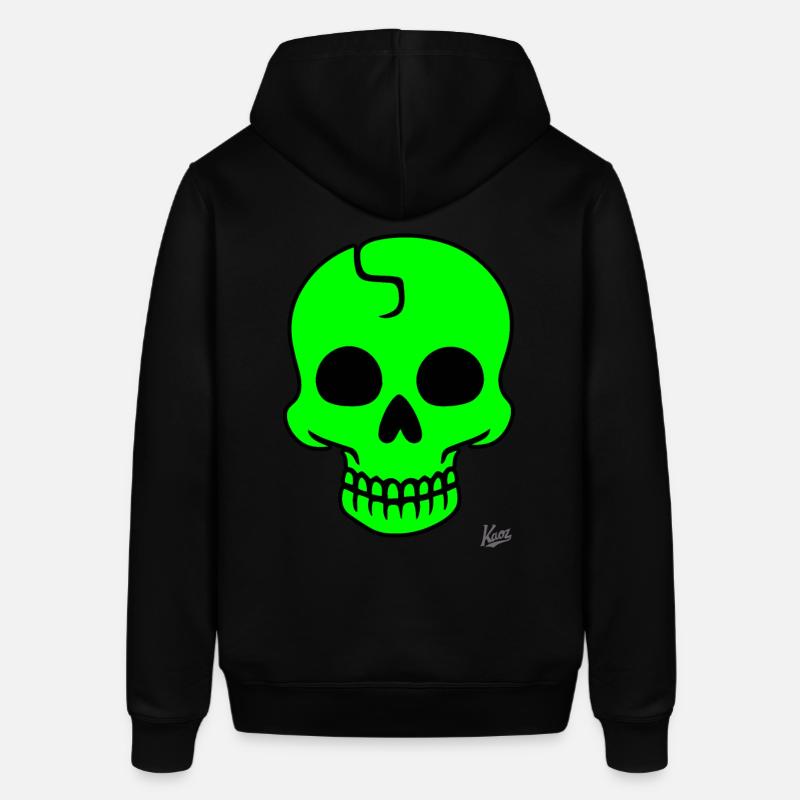 Teschio verde lime - Felpa con cappuccio unisex SOUNDER di Stanley/Stella - nero