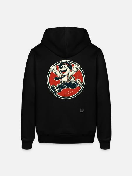 Cheerful Retro Dog Boy - Stanley/Stella SOUNDER Unisex Hoodie - black