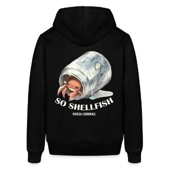 So Shellfish Hermit Crab - Stanley/Stella SOUNDER Unisex Hoodie - black - Back - Alina (178cm)