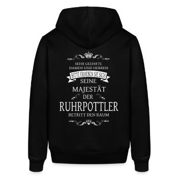Seine Majestät der Ruhrpottler betritt den Raum - Stanley/Stella Unisex Hoodie SOUNDER - Schwarz - Hinten - Alina (178cm)