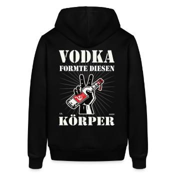 Vodka formte diesen Körper - Lustiges Sowjet-Desig - Stanley/Stella Unisex Hoodie SOUNDER - Schwarz - Hinten - Alina (178cm)