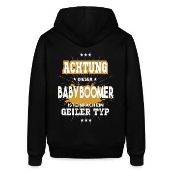 Achtung dieser Babyboomer einfach ein geiler Typ - Stanley/Stella Unisex Hoodie SOUNDER - Schwarz - Hinten - Alina (178cm)