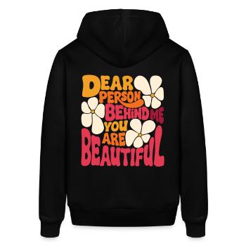 Liebe Person hinter mir. Du bist schön (pink 1) - Stanley/Stella Unisex Hoodie SOUNDER - Schwarz - Hinten - Alina (178cm)