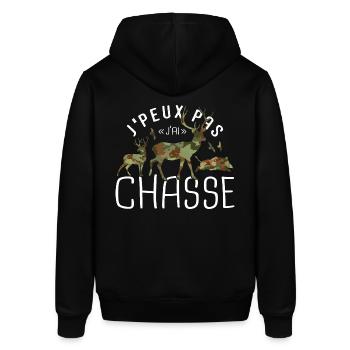 Je peux pas j'ai chasse humour chasseur cerf - Sweat à capuche SOUNDER Stanley/Stella Unisexe - noir - Dos - Alina (178cm)