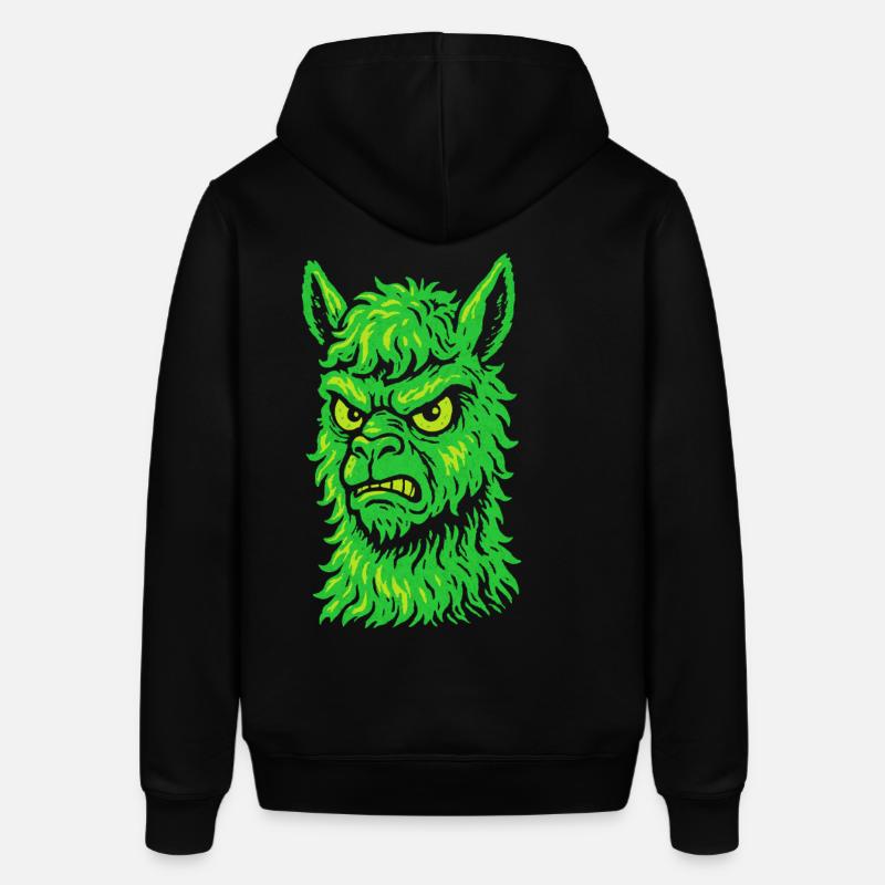 Wütendes Neon-Lama mit Killerblick - Stanley/Stella Unisex Hoodie SOUNDER - Schwarz