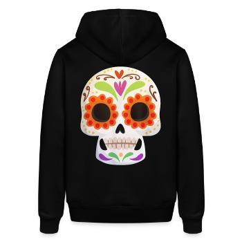Tag der Toten Dia de los Muertos Schädel Geschenk - Stanley/Stella Unisex Hoodie SOUNDER - Schwarz - Hinten - Alina (178cm)
