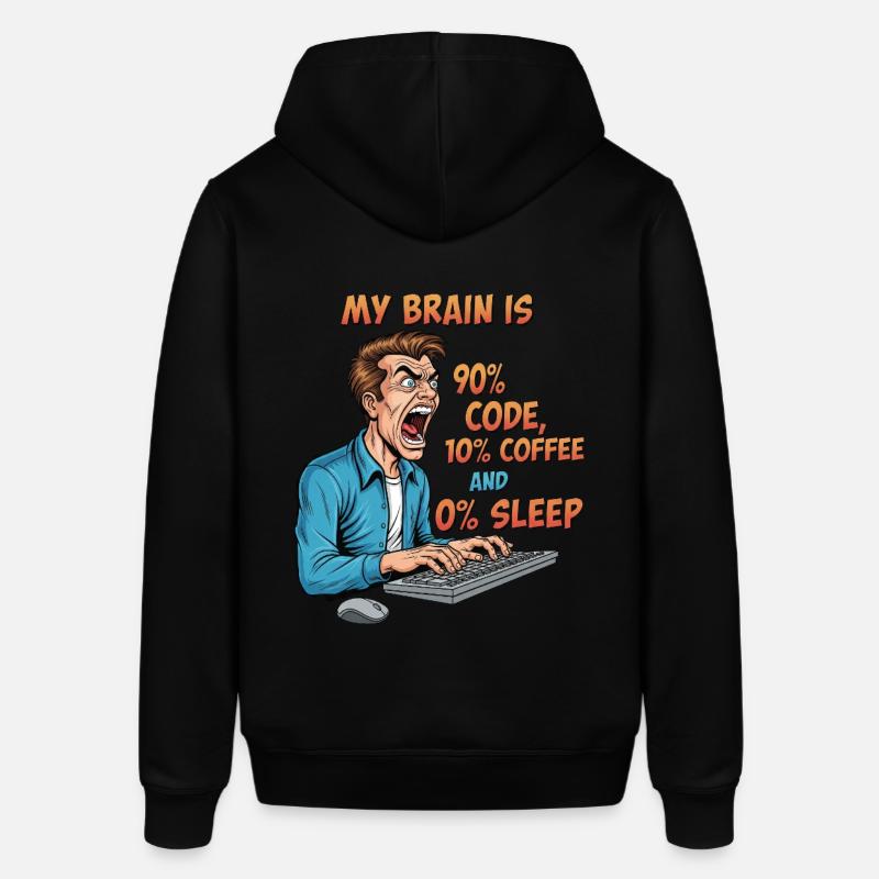 0% Schlaf: Code & Kaffee Power! - Stanley/Stella Unisex Hoodie SOUNDER - Schwarz