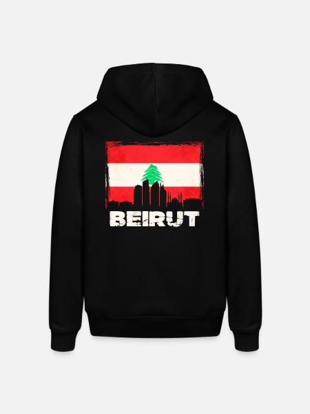 Beirut Libanon Flagge - Stanley/Stella Unisex Hoodie SOUNDER - Schwarz
