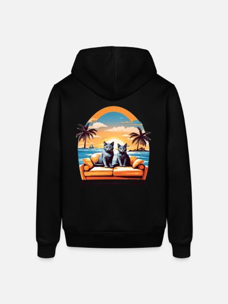 Katzen am Meer - Stanley/Stella Unisex Hoodie SOUNDER - Schwarz