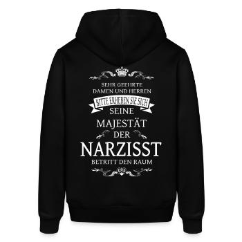 Seine Majestät der Narzisst betritt den Raum Shirt - Stanley/Stella Unisex Hoodie SOUNDER - Schwarz - Hinten - Alina (178cm)