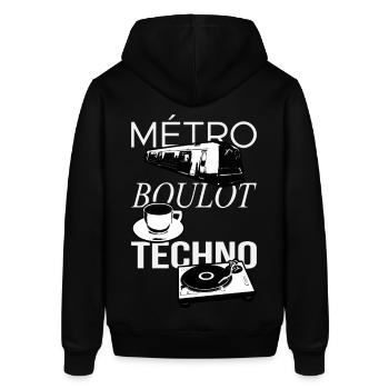 Metro Boulot TECHNO! - Sweat à capuche SOUNDER Stanley/Stella Unisexe - noir - Dos - Alina (178cm)