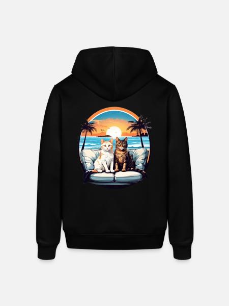 Katzen am Meer - Stanley/Stella Unisex Hoodie SOUNDER - Schwarz