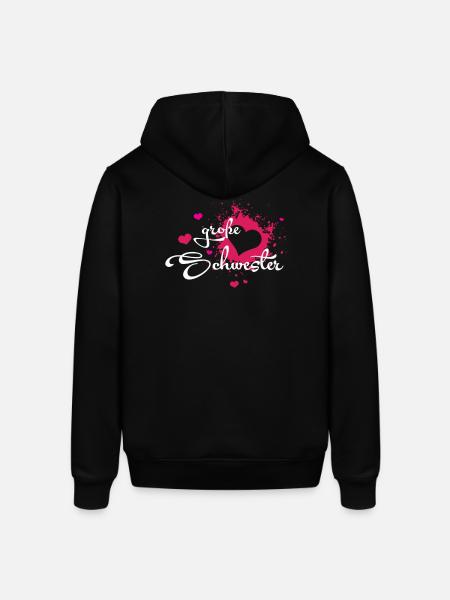 Große Schwester - Herzchen - Stanley/Stella Unisex Hoodie SOUNDER - Schwarz