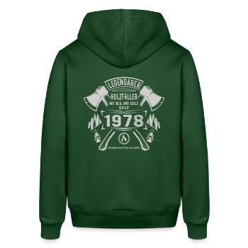 Legendärer Holzfäller Geboren 1978 Geschenk - Stanley/Stella Unisex Hoodie SOUNDER - Flaschengrün - Hinten - Alina (178cm)