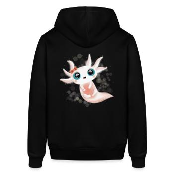Baby Axolotl mit grossen Kulleraugen - Stanley/Stella Unisex Hoodie SOUNDER - Schwarz - Hinten - Alina (178cm)