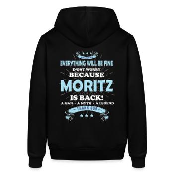 Everything will be fine Moritz Is back - Stanley/Stella Unisex Hoodie SOUNDER - Schwarz - Hinten - Alina (178cm)