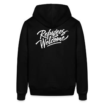 Kein Mensch ist illegal - Stanley/Stella Unisex Hoodie SOUNDER - Schwarz - Hinten - Alina (178cm)