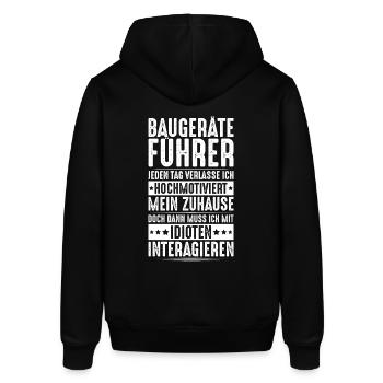 Baugeräteführer Kranführer Baggerfahrer Baugeräte - Stanley/Stella Unisex Hoodie SOUNDER - Schwarz - Hinten - Alina (178cm)