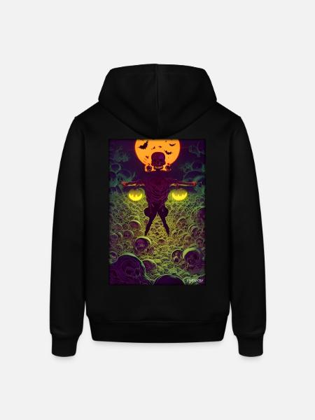 Skeleton Skull Scarecrow Pumpkin Rose - Stanley/Stella SOUNDER Unisex Hoodie - black