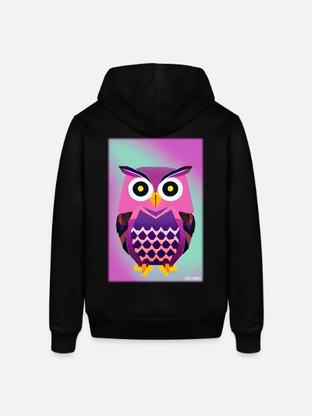Uggla Arg Polygon Skogsdjur Vildmark Fågelnatt - Luvtröja SOUNDER unisex från Stanley/Stella - svart