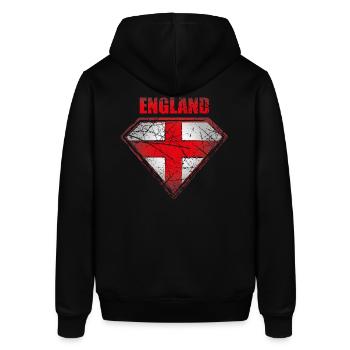 England Superheld Flagge Vintage Retro Symbol - Stanley/Stella Unisex Hoodie SOUNDER - Schwarz - Hinten - Alina (178cm)