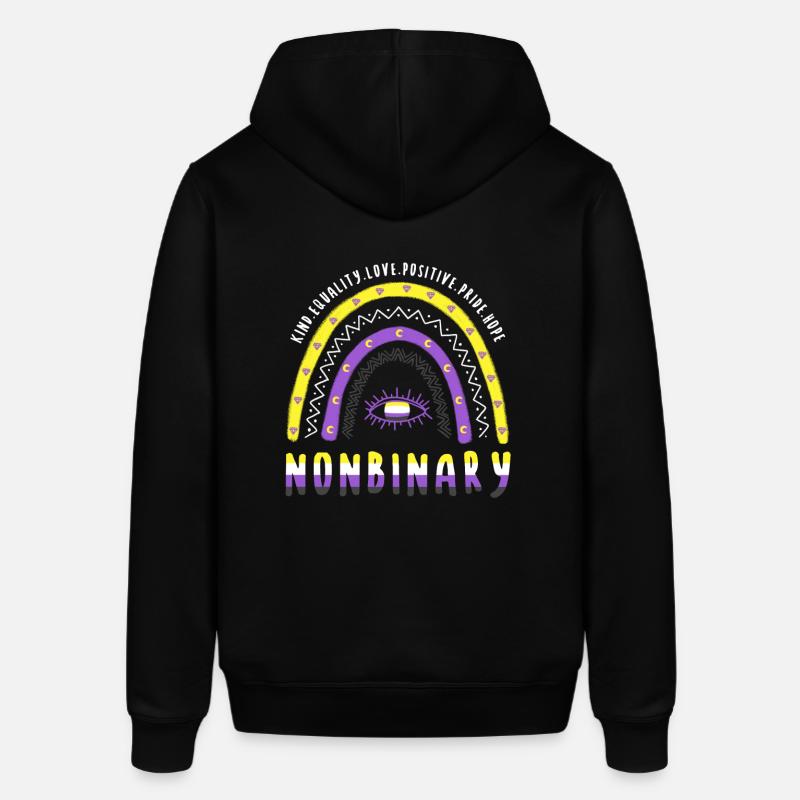 Boho Regenbogen Nonbinary - Stanley/Stella Unisex Hoodie SOUNDER - Schwarz