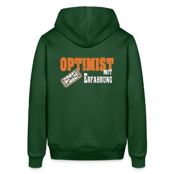 Optimist mit Erfahrung Geschenk - Stanley/Stella Unisex Hoodie SOUNDER - Flaschengrün - Hinten - Alina (178cm)