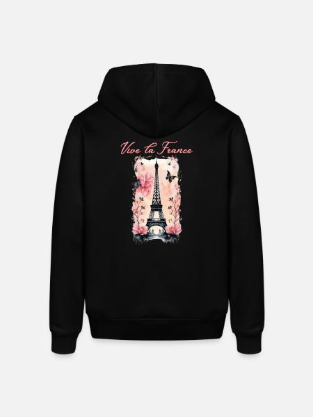 Vive la France-Eiffel Tower-Paris - Stanley/Stella SOUNDER Unisex Hoodie - black