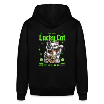 Chat chanceux agitant le chat porte-bonheur - Sweat à capuche SOUNDER Stanley/Stella Unisexe - noir - Dos - Alina (178cm)