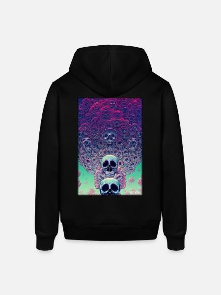 Skull Flowers Rose Cloud - Stanley/Stella SOUNDER Unisex Hoodie - black