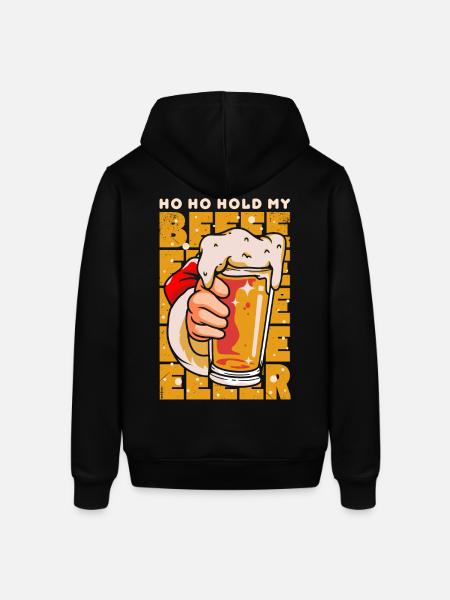 Christmas hoho hold my beer - Stanley/Stella SOUNDER Unisex Hoodie - black