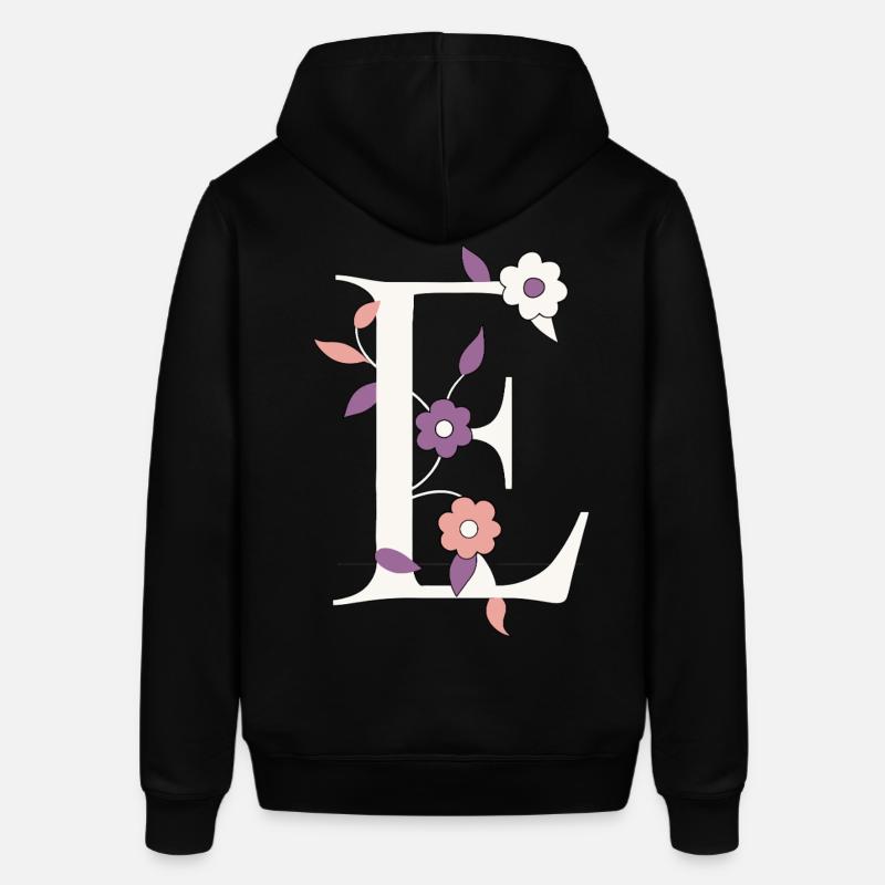 Lettre E Monogramme Rétro - Sweat à capuche SOUNDER Stanley/Stella Unisexe - noir