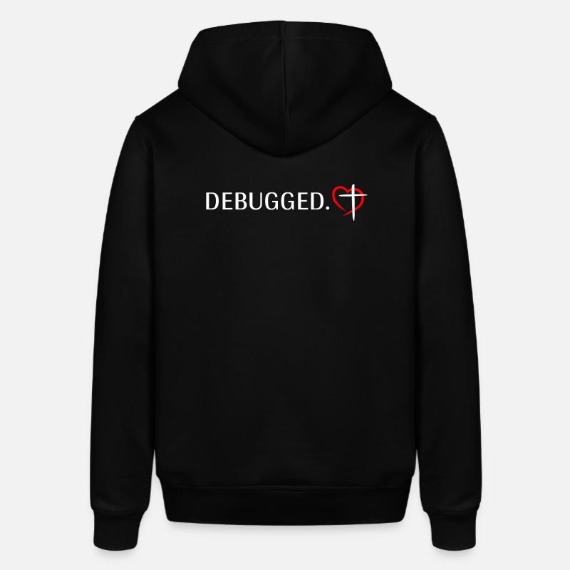 DEBUGGED - OneLine back (weiss/rot) - Stanley/Stella Unisex Hoodie SOUNDER - Schwarz