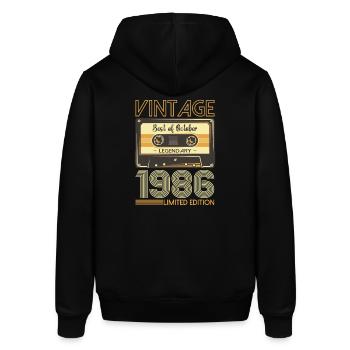 37. Geburtstag Kassette Oktober Jahrgang 1986 Tape - Stanley/Stella Unisex Hoodie SOUNDER - Schwarz - Hinten - Alina (178cm)
