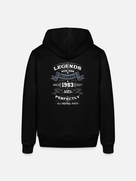 desember født i 1983 40-årsdag legende - Stanley/Stella SOUNDER økologisk unisex-hettegenser - svart