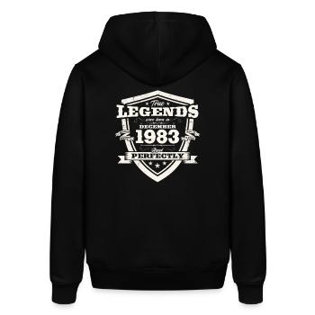 Dezember Jahrgang 1983 40. Geburtstag Legende - Stanley/Stella Unisex Hoodie SOUNDER - Schwarz - Hinten - Alina (178cm)