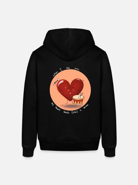 Hearts Beats Drum - Stanley/Stella SOUNDER Unisex Hoodie - black