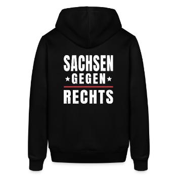 Antifaschismus Antifaschist Sachsen Gegen Rechts - Stanley/Stella Unisex Hoodie SOUNDER - Schwarz - Hinten - Alina (178cm)