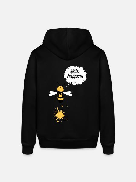Shit happens bee - Stanley/Stella SOUNDER Unisex Hoodie - black