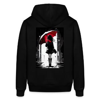 Anime Art | Girl with the Red Umbrella - Stanley/Stella Unisex Hoodie SOUNDER - Schwarz - Hinten - Alina (178cm)