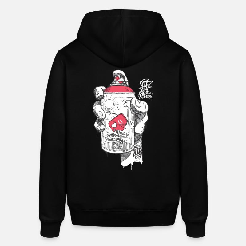 hand spray ZERO - Sweat à capuche SOUNDER Stanley/Stella Unisexe - noir